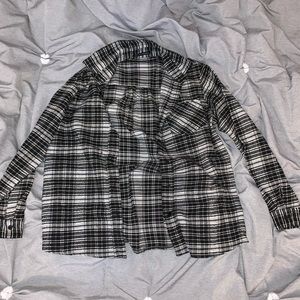Brandy Melville black and white plaid shirt